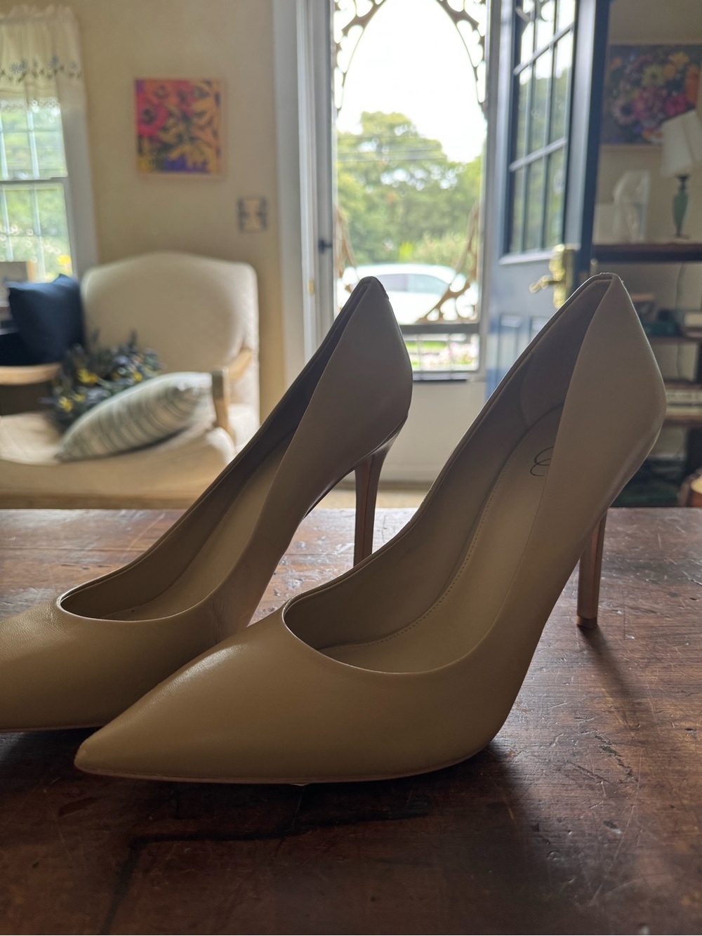 Jessica Simpson Beige Pointed-Toe Stiletto Pumps